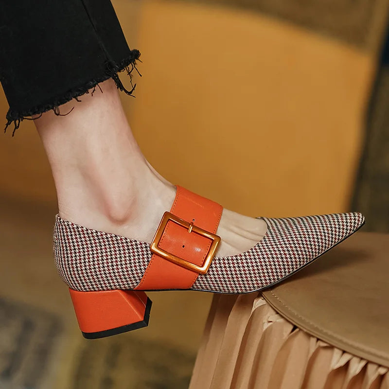 ORANGE Pointed Toe Women's High Heel Pumps