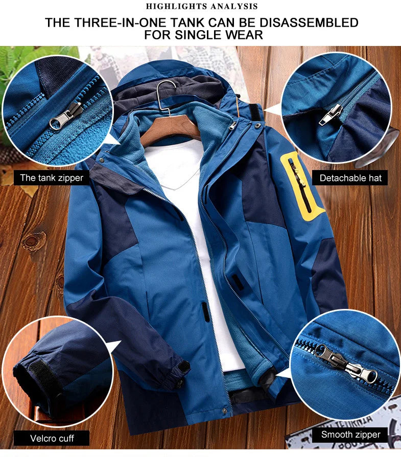 Waterproof Multi-Color Windbreaker Zip-Up Hoodie