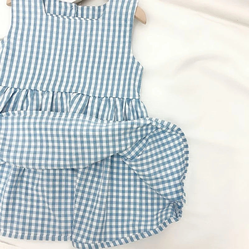 Brother And Sister Plaid Suit + Princess Dress Casual Set