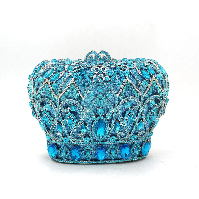 Royal Crown Crystal Minaudiere Assorted Colors Clutch