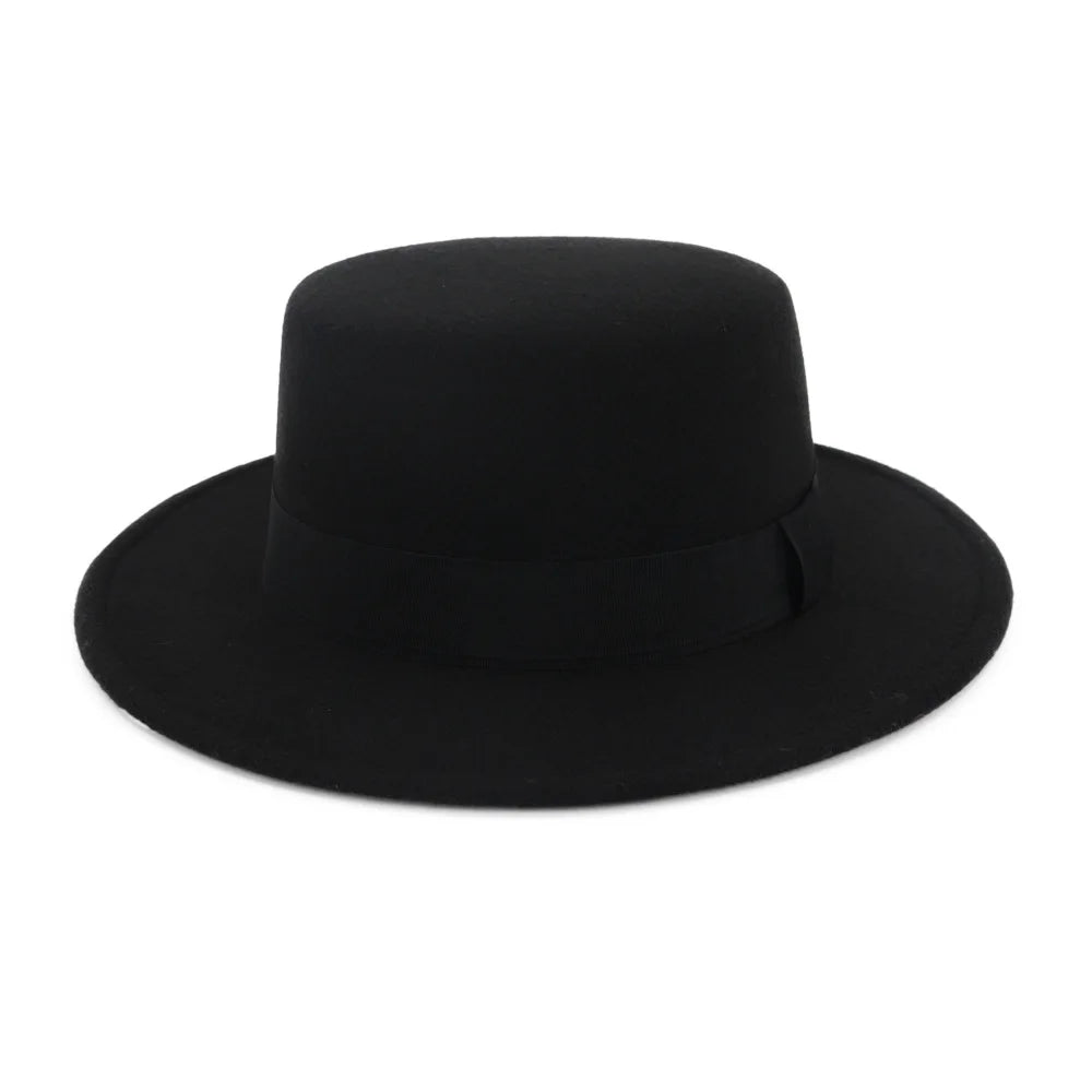 Fedora Flat Top Bottom Colored Brim Unisex Hat