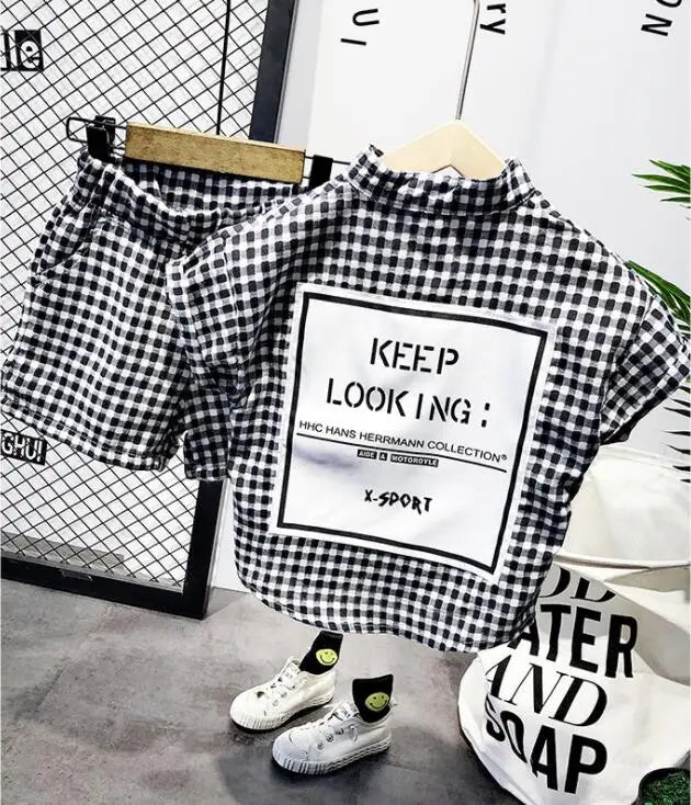 KEEP LOOKING Plaid 2pc Short Sest