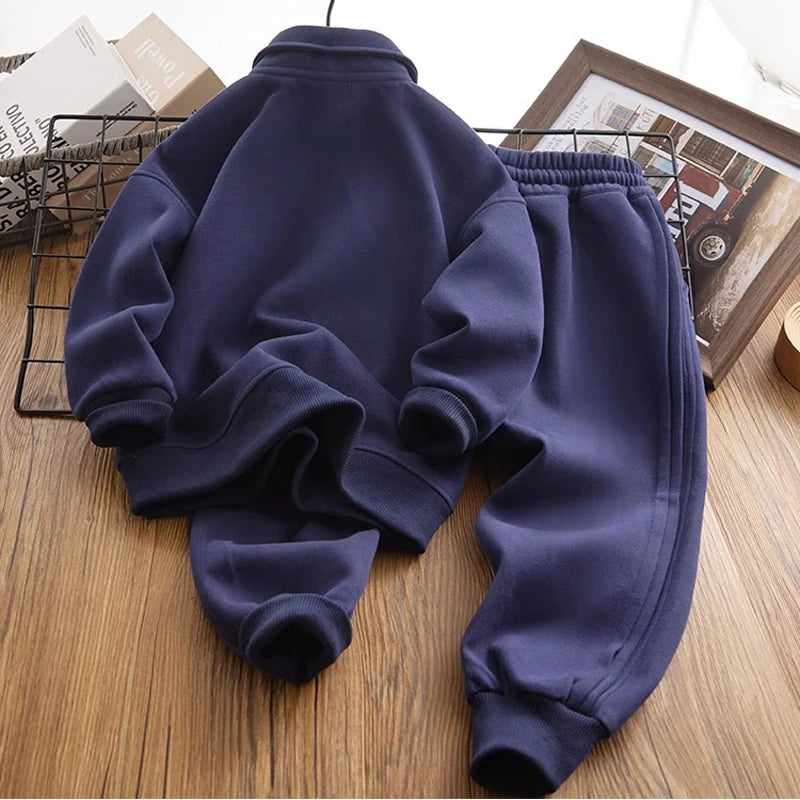 Boys Letter B Sports Pullover Top + Pants 2Pcs Sets