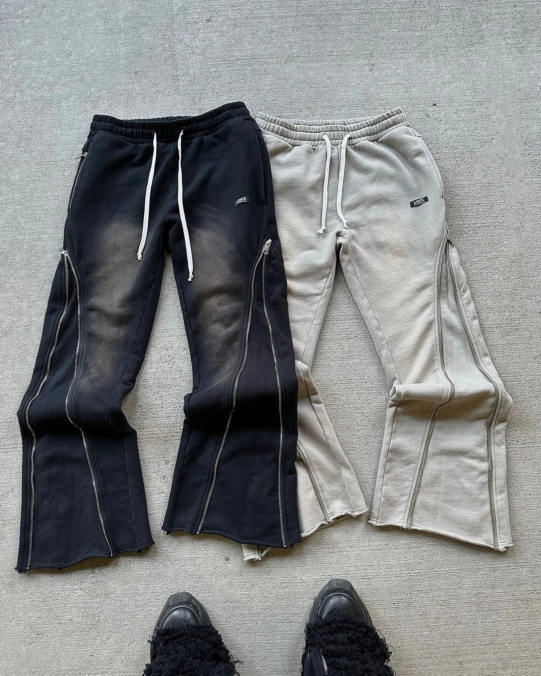 Baggy Casual Downside Zipper Decoration Sweatpants