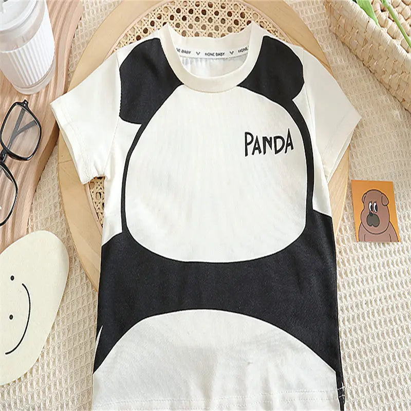 Big Panda Hat Boys & Girls Cotton T-Shirt Set