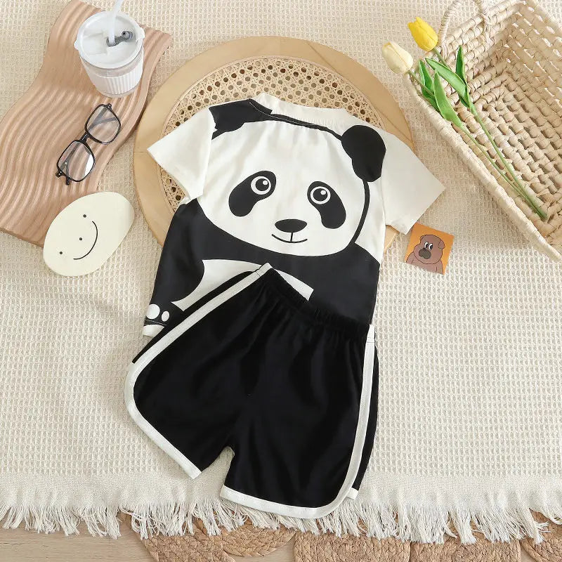 Big Panda Hat Boys & Girls Cotton T-Shirt Set