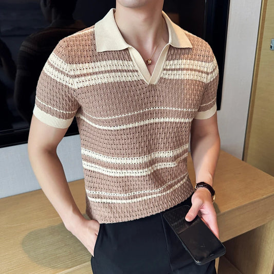 Knit Short Sleeve Stretch Slim Fit Polo