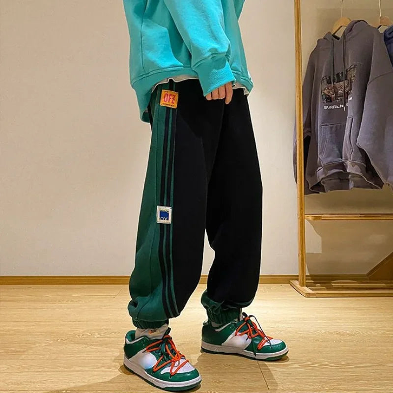 Harem Athletic Y2K Elastic GREEN + RED Sweatpants