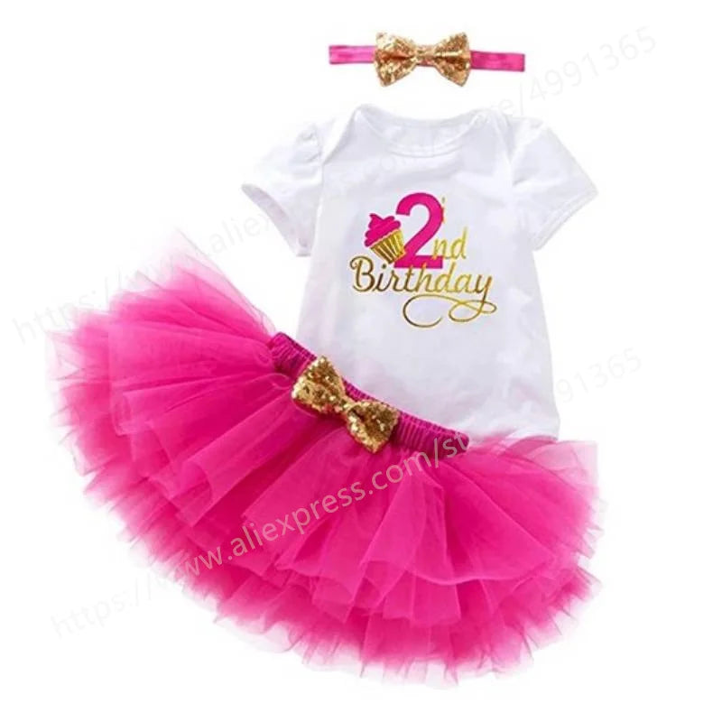 Pink Lace Tutu Princess Bow Tie Assorted Colors Baby Girl's Dress Set