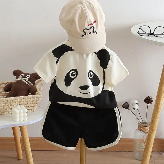 Big Panda Hat Boys & Girls Cotton T-Shirt Set