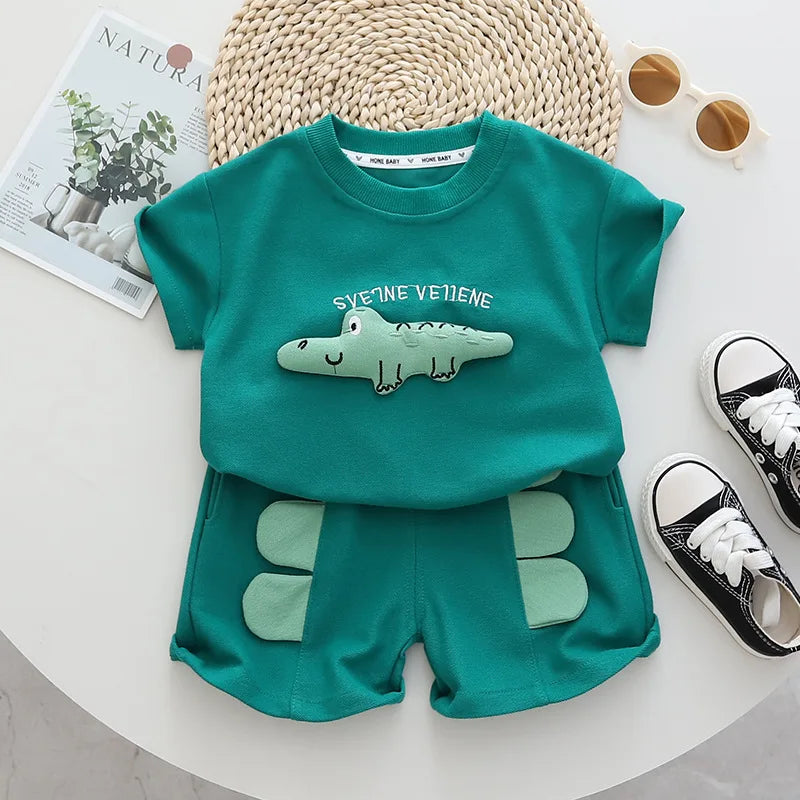 Boys Crocodile Short Sleeve 2pc Outfit