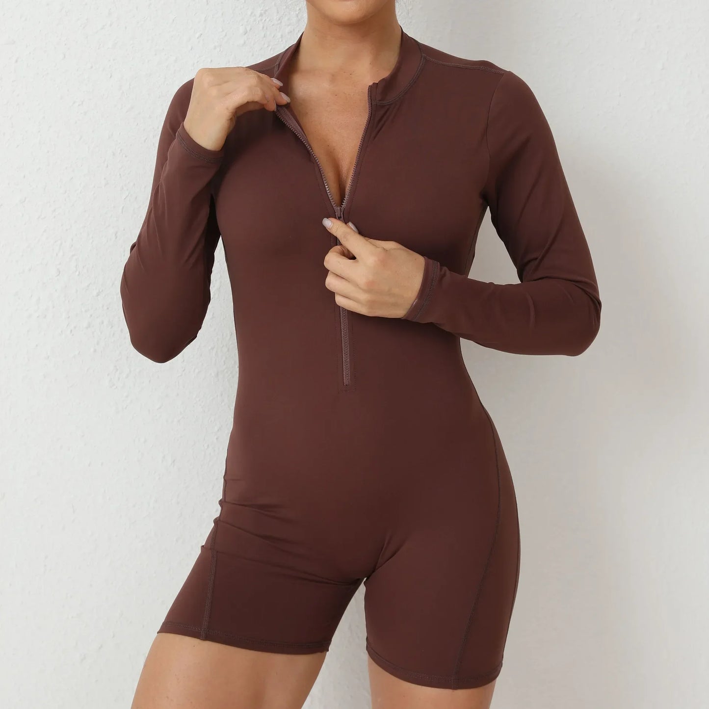 One-Piece Seamless Yoga Zipper Jumpsuits