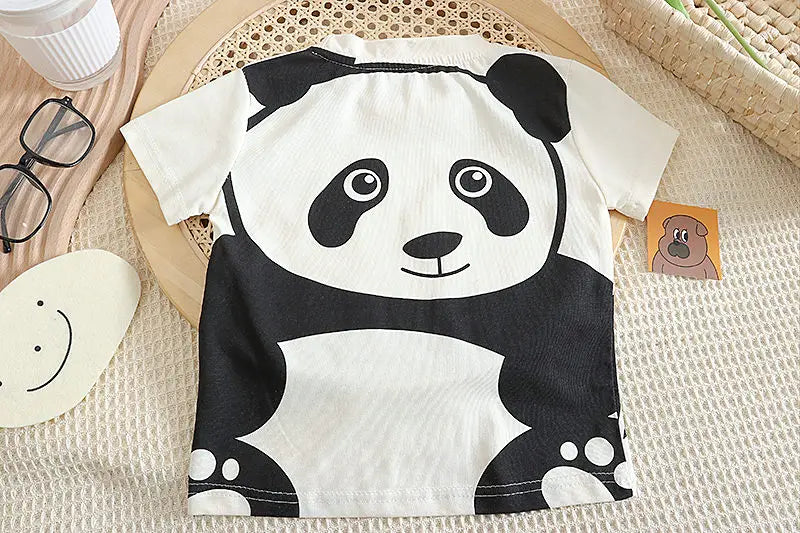 Big Panda Hat Boys & Girls Cotton T-Shirt Set