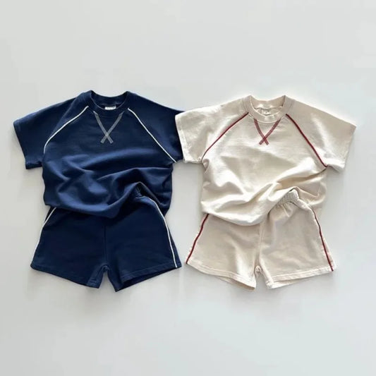 Children's Loose Shorts 2Pcs Tracksuits Baby Cotton Outfits