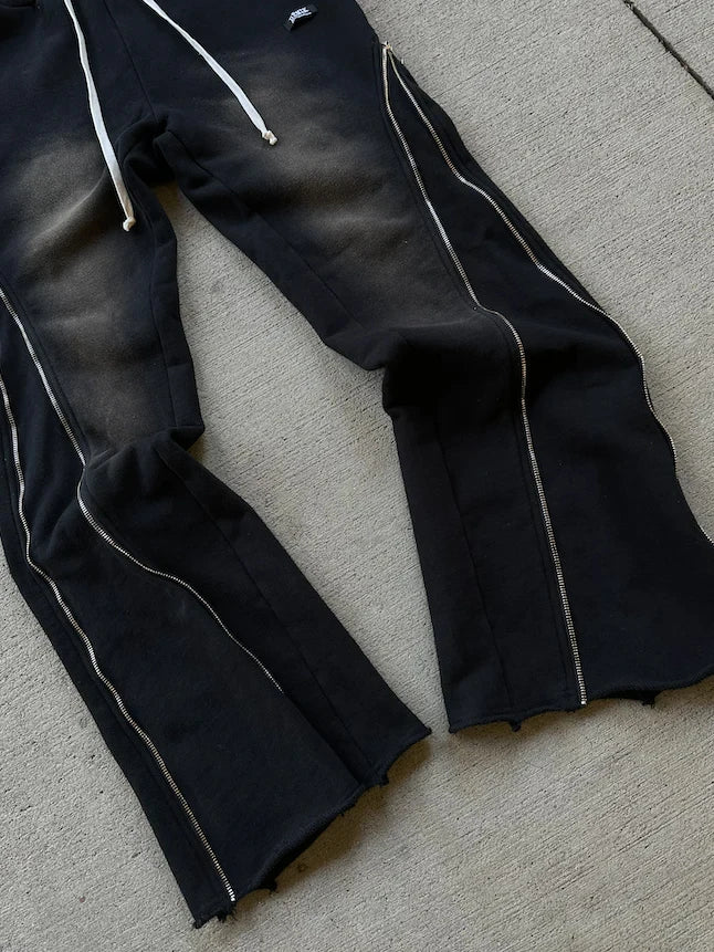 Baggy Casual Downside Zipper Decoration Sweatpants