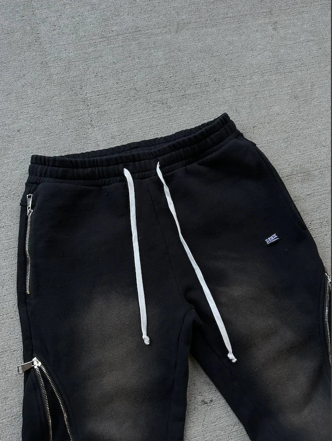 Baggy Casual Downside Zipper Decoration Sweatpants