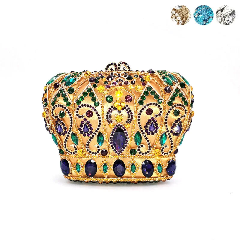 Royal Crown Crystal Minaudiere Assorted Colors Clutch