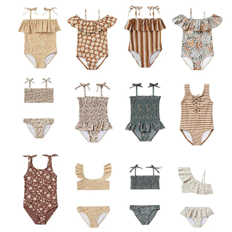 RC Assorted Print Baby Girls Swim Set