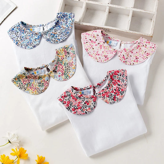 Baby Girl Floral Print Doll Collar Long Sleeve T-shirt