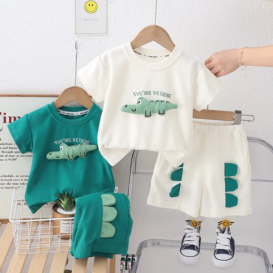 Boys Crocodile Short Sleeve 2pc Outfit