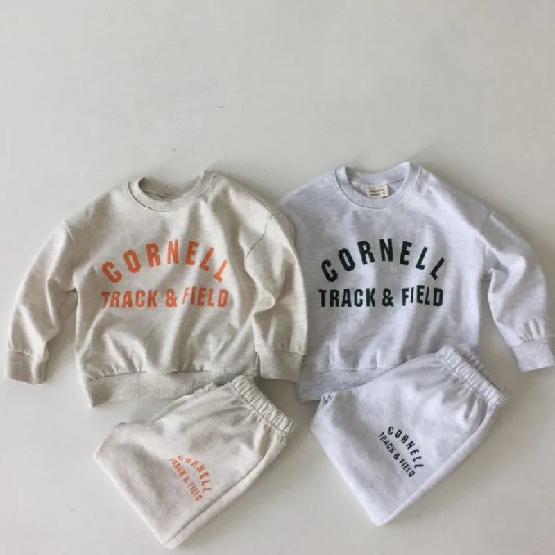 Cornell Track & Field Hoodie + Pants 2pc Kids Set 6M-6Y