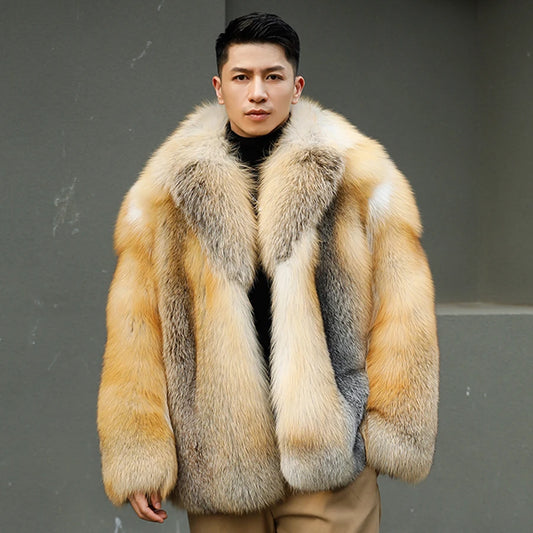 Natural Fox Fur Thick Winter Jacket