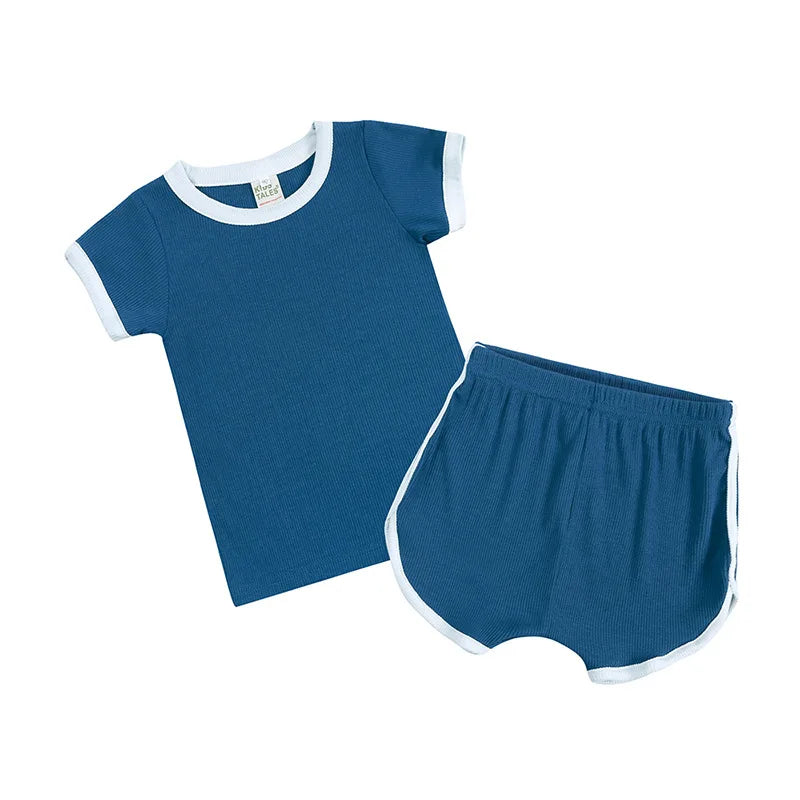 Summer Assorted Pajamas Girl's 2pc T-Shirts + Shorts Set 1-5Y