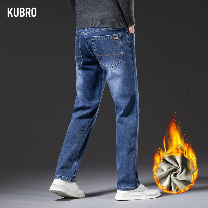 KUBRO Straight Leg Warm Casual Trousers