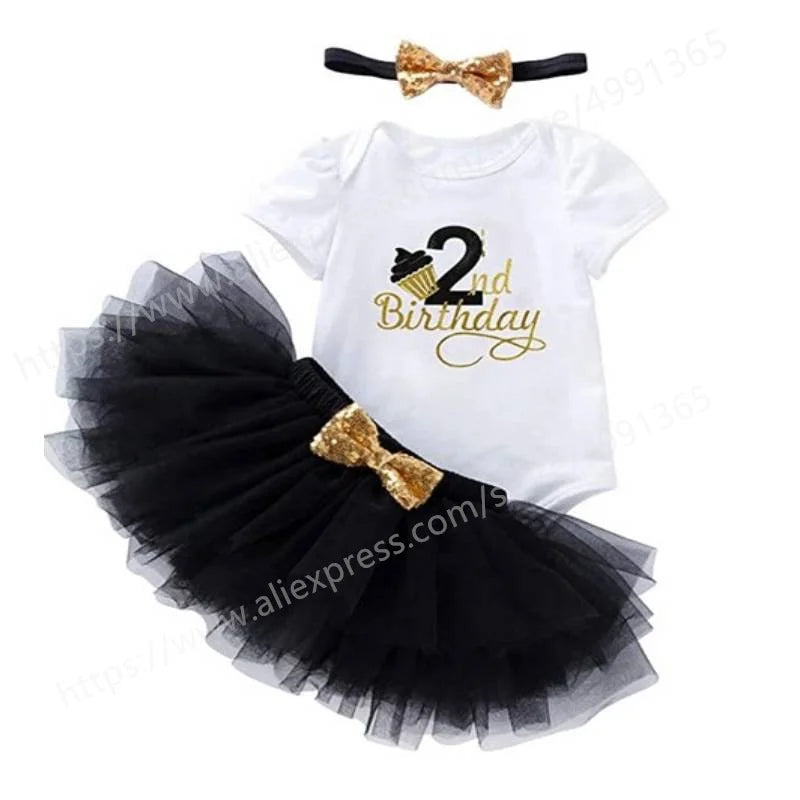 Pink Lace Tutu Princess Bow Tie Assorted Colors Baby Girl's Dress Set