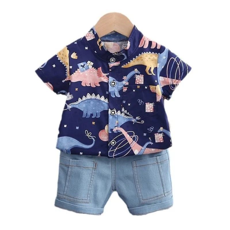 Dinosaur Boys Shirt 2pc Toddler Shirts Set