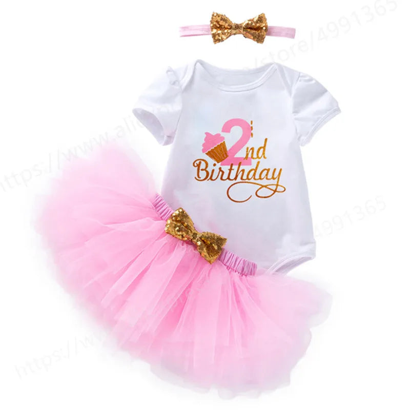 Pink Lace Tutu Princess Bow Tie Assorted Colors Baby Girl's Dress Set