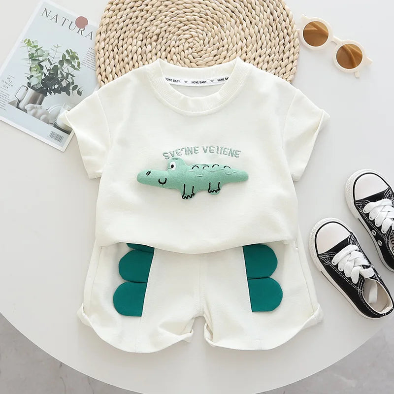 Boys Crocodile Short Sleeve 2pc Outfit